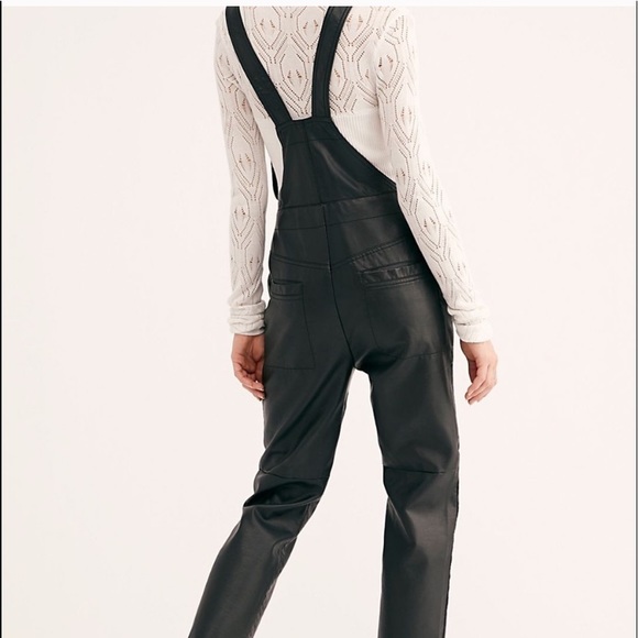 Free People Mod Moto Overalls - Vegan Leather - Picture 3 of 11
